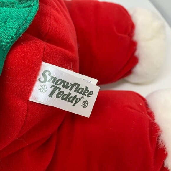 2001 Christmas Snowflake Friend Teddy Bear Girl Festive Bow Plush Stuffed Animal - Picture 7 of 10